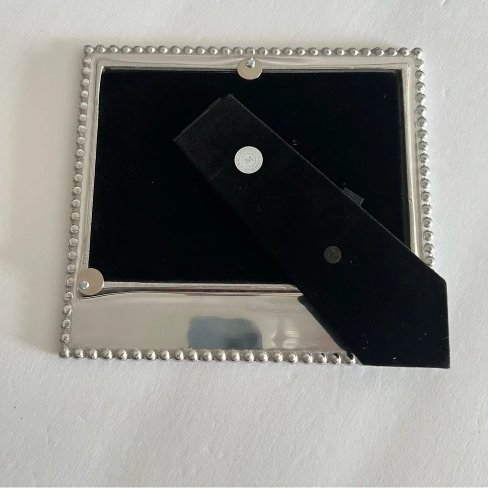 MARIPOSA SILVER BEADED PICTURE FRAME ‘BLESSED’ NWOT 8.75” x 7.75”